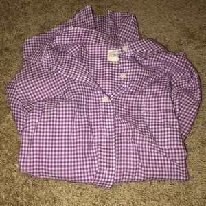 J. Crew purple gingham button down